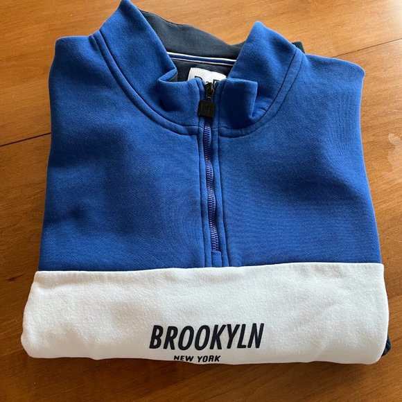 NWOT:  DENIM & Flower: 1/4 zip Men's Colour Block Sweatshirt - Picture 5 of 7